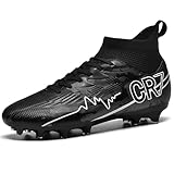 NUTTOPL Fußballschuhe Herren Professionelle Fussballschuhe Kunstrasen Jugendliche Athletics Trainingsschuhe Outdoor Sport Football Schuhe Schwarz 40 EU