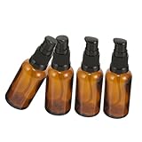 Healeved 4 Stück Braune Flasche Mit Ätherischen Ölen Leere Lotionspumpflaschen Kulturflaschen Für Unterwegs Foundation-spenderflaschen Bernsteinfarbene Sprühflasche Reisesprühflasche Glas