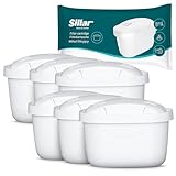 Sillar Wasserfilter Kartuschen kompatibel mit BRITA Maxtra+, Marella, Aluna, Elemaris – 6er Pack, Aktivkohle & Ionenaustauscher, BPA-frei, reduziert Kalk und Chlor, für sauberes Trinkwasser