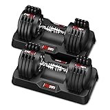 EnterSports 12kgx2 Verstellbare Hanteln Einstellbare Platzsparende Hantel, Hanteln Verstellbar mit rutschfestem Griff 5 Gewichtsstufen-2-12kg, Gut für Zuhause, Büro, Fitnessstudio, Körpertraining