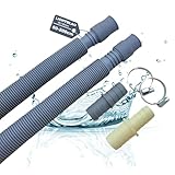 LICHTBLAU Ablaufschlauch und Verlängerung Set 2997 FLEXI 60-200cm I ausziehbar inkl. Verbinder und Schlauchschellen, für Waschmaschine und Geschirrspüler Wasserablaufschlauch universell verwendbar