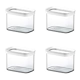 EMSA Optima 513557 Frischhaltedosen Trockenfrischhaltedosen 1 L 4-er Set, transparent/weiß