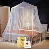 Riesiges Moskitonetz Bett für Zuhause - inkl. Montagematerial - Perfekt für Doppelbett Mosquito Netz - Mückennetz Indoor Mückenschutz, Mosquito Net Bed,