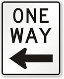 mutcd # R6–2L Traffic Zeichen, Legend'One Way,' Schwarz auf Weiß, 24' x 18', Schwarz auf Weiß, 1