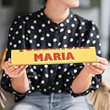 Toblerone Personalisiert mit Namen - Personalisier diese Toblerone mit Namen und Botschaft, Milchschokolade mit Honig und Mandelnougat (360 Gramm)