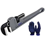 KARRYTON 35,6 cm Aluminium-Rohrzange, 70 mm, verstellbare Cr-Mo-Backenöffnung, robustes Aluminium, gerader Griff, Sanitärschlüssel, perfektes Klempnerwerkzeug, übertrifft GGG-Standard