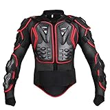 GES Motorrad-Schutzjacke für Motorcross, Rennbekleidung, Schutzausrüstung, Größe 3XL (Schwarz und Rot)