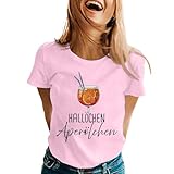 Aperol Kostüm Tshirt Damen, Aperol Spritz Shirt Lustiges, Aperollin Spritztour T-Shirt Kurzarm Rundhals, Aperolshirt Cocktail Party-Events Tshirt Casual Bluse Faschingskostüme Oberteile
