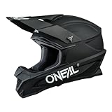 O'NEAL | Motocross-Helm | MX Enduro Motorrad | ABS-Schale, , Lüftungsöffnungen für optimale Belüftung und Kühlung | 1SRS Helmet Solid | Erwachsene | Schwarz | Größe M
