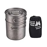 Faltbare Campingbecher – Edelstahl-Campingbecher | tragbare Becher mit klappbarem Griff | teiliges faltbares Topf- und Pfannenset mit Griffen für Wohnmobil, Bushcraft, Reisen, Notfall, Picknick im