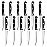 Joyfair Steakmesser Set, 12 Stück Gezacktes Steakbesteck, Edelstahl Steak Besteck Messer für Haus Restaurant Hotel, Rostfrei & Spülmaschinenfest