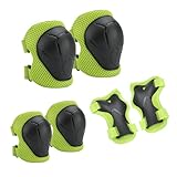 Knieschoner Kinder 6er Set Schützer für Inliner und Protektoren für Rollschuhlaufen, Laufräder, Fahrräder und Skateboards (Grün)