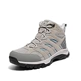 NORTIV 8 Damen Wanderschuhe Trekkingschuhe Atmungsaktiv Schuhe Outdoorschuhe rutschfeste Hiking Boots Wanderstiefel,Size 41,Hellgrau,SNHB2212W