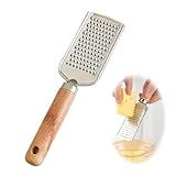 leruiyezs Zestenreibe Aus Edelstahl Mit Buchenholzgriff Für Parmesan Zitronenschale Schokolade Und Mehr Praktische Feinreibe Mit Scharfer Reibefläche Für Die Küche In Silber Braun