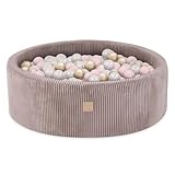 MISIOO Bällebad mit Schaumstoff-Füllung - 90x30cm - 200 Bälle für Bällebad - Hochwertige Bällebad Bälle für Kinder - Weiches und Sicheres Spielzeug - Waschbar