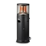 Enders® Terrassenheizer Gas Polo Black 2.0, Gas-Heizstrahler, Terrassenstrahler mit stufenloser Regulierung, ENDUR Reflektionssystem, Transporträder, Umkippsicherung #5464