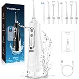 Tacilin Munddusche Zahndusche mit 4 Modi & 8 Düsen, 310ML Water Flosser Kabellose Zahnreinigung, IPX7 Wasserdicht & USB Wiederaufladbar, Tragbare Mundduschen Waterflosser für Reisen & Hause