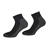 TippTexx 24 2 oder 4 Paar Kurze antibakterille Silber Socken mit Anti-Loch-Garantie (Sneakersocken Kurzschaftsocken),X-Static Plus Coolmax (Schwarz - 4 Paar, 39-42)
