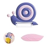 LUMOOM Sparschäler Schnecken, Sparschäler Kartoffelschäler Kinder, Keramik Kartoffelschäler, Gemüseschäler mit Rutschfester Griff, Ergonomischer Spargelschäler für Obst, Gemüse (Blau)