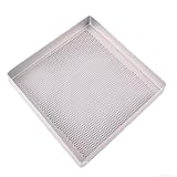 Besttoolifes Quadratische Aluminium-Backform, 28 x 28 cm, mit perforiertem Boden und rutschfesten Kanten, 1,5 mm dick