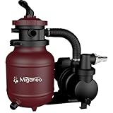 Miganeo Sandfilteranlage Speed Clean Dynamic 7000 - Rot | Pumpenleistung 6.300 l/h | Filterleistung 4.500 l/h | Filteranlage für Pools bis 25.000 Liter | Stromsparende 250 Watt