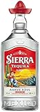 Sierra Tequila Blanco (1 x 1000 ml) – das Original mit dem roten Sombrero aus Mexico – Tequila Blanco mit fruchtig, frischen Aromen – ideal als Shot mit Salz & Zitrone – 38 % Alk.