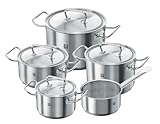 Zwilling Kochtopf-Set, 5-tlg., 4 Deckel, Induktionsgeeignet, Edelstahl, Twin Classic