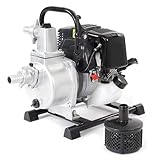 Wiltec Benzin Wasserpumpe 1kW 8.000l/h 6.500U/min, 30m Förderhöhe, Gartenpumpe mit 4 Takt Motor, Motorpumpe