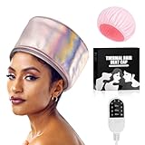 Intelligente Haube mit Heizung & Dampf – Elektrische Heizkappe für Tiefenhaarpflege, Färben und Schönheitsbehandlung, mit 10 Temperaturstufen (0-80°C), 60-Minuten-Timer(Pink)