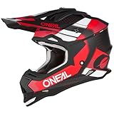 O'NEAL | Motocross-Helm | MX Enduro | ABS-Schale, Lüftungsöffnungen für optimale Kühlung | 2SRS Helmet SPYDE V.23 | Erwachsene | Schwarz Rot Weiß | Größe L (59/60 cm)