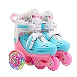 Rollschuhschuhe, Straight Row Wheel Skates Größenverstellbare Skatingschuhe, atmungsaktive, hochelastische Rollschuhschuhe, sichere, lustige Rollschuhe für Anfänger, Jungen und Mädchen