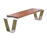 NASTYA Gartenbank für den Außenbereich, Edelstahl, Parkstuhl, Freizeitsitz, U-Bahn, quadratisch, korrosionsbeständig, Holzbank, Parkbank, Indoor-Bank, Esstisch, Bank (Farbe: B)