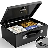 Mejasg Tragbarer Feuerfeste Dokumentenbox Tresor Feuerfest mit Zahlencode und Schlüssel, 18L Safe Tresor für Zuhause mit Griff, Dokumentenbox Feuerfest Wasserdicht für Bargeld Medikamente A4 Dokumente