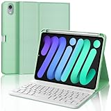IVEOPPE Tastatur für iPad mini 7 (A17 pro) 2024 / Mini 6 2021, Hülle mit Tastatu Magnetisch Bluetooth Abnehmbare QWERTZ für iPad mini 6a/7a Generazione 8.3 Zoll, Grün