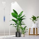 Aumtrly Pflanzenlampe LED Vollspektrum, 170cm Höhenverstellbar Grow Lampe Stehend, Weiß LED Pflanzenlicht mit 6/12/16H Timer, 5 Helligkeitsstufen, 3 Farbmodi Wachstumslampe für Hohe Pflanzen