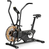 SportPlus Profi Air Bike mit Luftwiderstand für Zuhause, App kompatibel, Heimtrainer für HIIT, Smarter Trainingscomputer, bis 135 kg belastbar