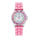 s.Oliver Armbanduhr Jungen Kinder Quarzuhr Analog, mit Silikon Armband, Pink, 3 bar Wasserdicht, Kommt in Uhren Geschenk Box, 2033505