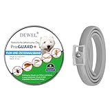 DEWEL Verstellbar Zecken Halsband für Hunde und Katze, 63.5cm Floh Zecken Kragen Floh-und Zecken Prävention Halsbänder Wasserdicht Hund Flohhalsband