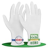 LAVAMED Baumwollhandschuhe aus 100% Baumwolle (Dermatest: Sehr Gut) weiße Handschuhe, weiche Textilhandschuhe für Handmasken, waschbare Stoffhandschuhe mit zertifizierter Hautverträglichkeit