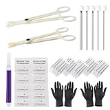 Rayyl 42 Stück Piercing Nadeln Set 12G 14G 16G 18G 20G Nadel und 4 Stück Plastic Clamps für Piercing Zubehör Tools
