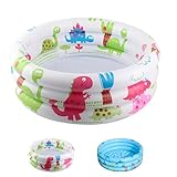 Shyllin 80x80x22cm Aufblasbarer Kinderpool,Three Ring Inflatable Paddling Pool,Planschbecken für Kinder,Babypool Play Pool(Dinosaurier)