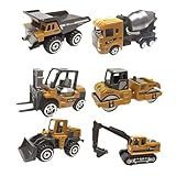 KIXZSAZ Klassisches Baufahrzeug Spielzeug: Gabelstapler Modell, entwickelt zur Förderung von kreativem Spielen und fantasievollen Abenteuern. Fahrzeug: Lader, Traktor, Bagger, Muldenkipper.