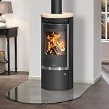 Oranier 5793 53 Rota Top 2.0 Kaminofen Stahl Schwarz mit Sandstein-Abdeckplatte/A+