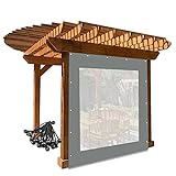 Strapazierfähiger wasserdichter transparenter Planenvorhang mit Ösen – wetterbeständige PVC-Plane für Pergola, Veranda, Pavillon, Garten, Trennlösungen