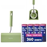 BomDa Extra Klebrig Große Fusselrolle für Kleidung, Sofa, Bett und Teppich - Fusselroller für Tierhaare, Katzenhaare, Hundehaare Staub & Fussel, 16cm (1 Fusselrolle + 360 Blätter)