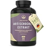 Artischockenextrakt hochdosiert - 360 Kapseln - 2400mg (60mg Cynarin) pro Tag - 90 Tage Vorrat - echte französische Artischocken Kapseln hochdosiert - Vegan - TRUE NATURE