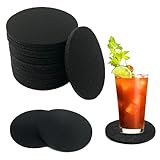 16 Stück Filzuntersetzer Rund Rutschfester hitzebeständiger waschbarer Glasuntersetzer, Untersetzer Filz für Becher, Bier, Tisch, Bars-untersetzer gläser (schwarz)