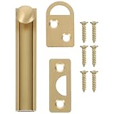 IWOWHERO Massiver Messing Schieberiegel mit Schrauben Flächenbündiger Türriegel für Schiebetüren und Scheunentüren Geräuschloser Türschloss Bolzen für Innenräume Sicherheitsschloss für