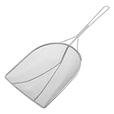 Mikikit Outdoor-Camping-Fettschaufel Schaumlöffel Fettabscheider für Soße Mehlsieb zum Backen Drahtsieb Fettabschäumer Bratsieb Backfunk Siebe feinmaschig Küchensieb 201 Edelstahl Silber