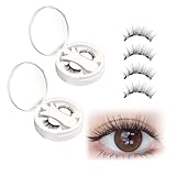 2 Paare Magnetwimpern, mit Applikator, Kein Kleber erforderlich Magnet Lashes wiederverwendbare Wimpern Ohne Kleben